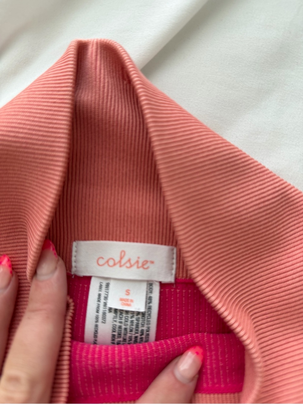 Colsie Pink Ribbed Bike Shorts - Picture 2 of 4